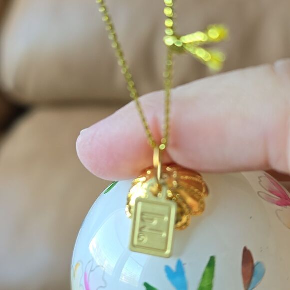 Pier 1 Imports Floral Egg Ornament / Li Bien hand-painted #2 - Picture 3 of 6